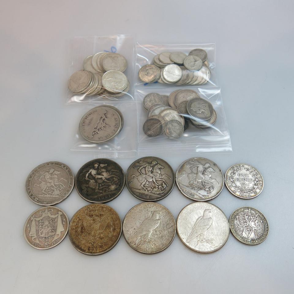 Small Quantity Of Silver Canadian, American And British Coins