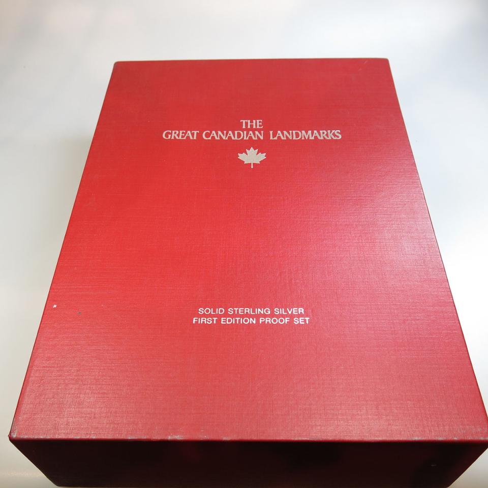 Set Of 41 “Great Canadian Landmarks” Sterling Silver Medallions