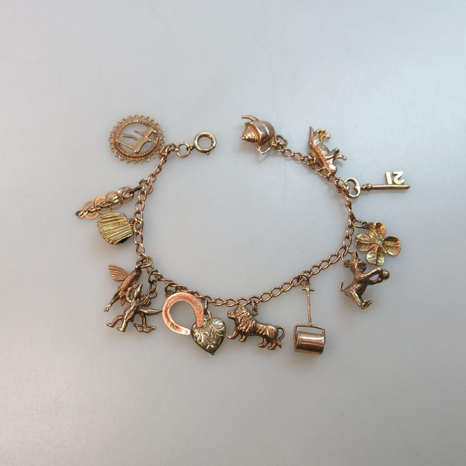 9k Rose Gold Charm Bracelet