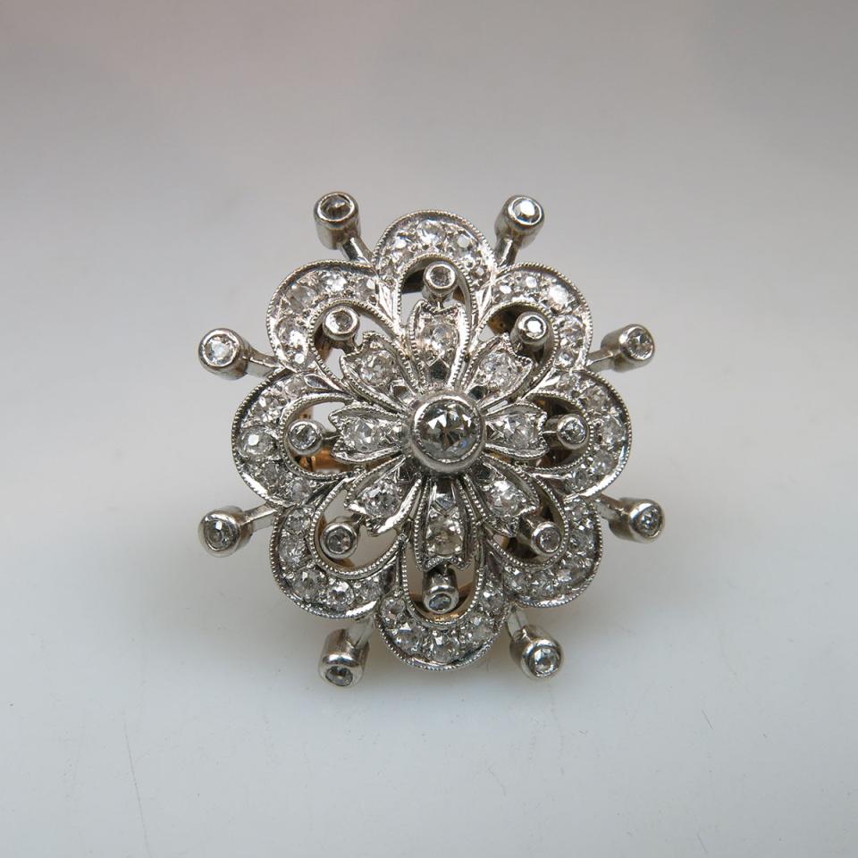 14k And 18k White And Yellow Gold Filigree Ring