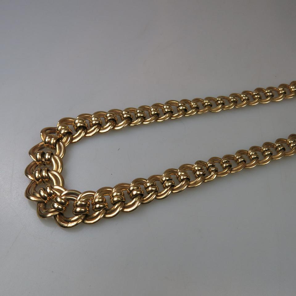 Italian 14k Yellow Gold Graduated Circular Link Necklace