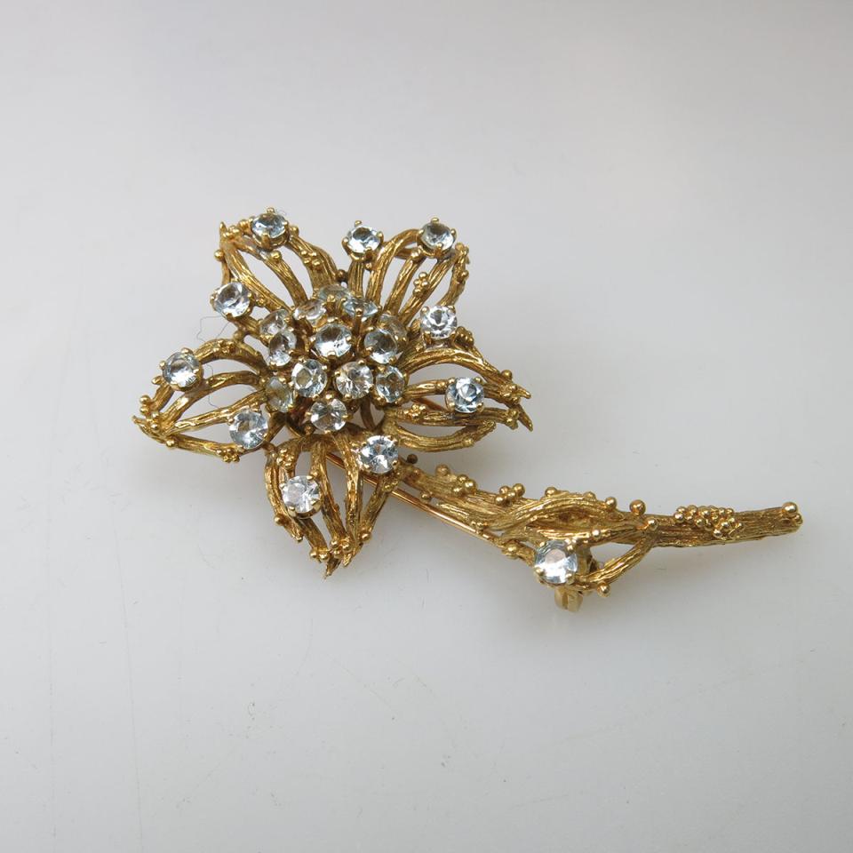 18k Yellow Gold Floral Brooch