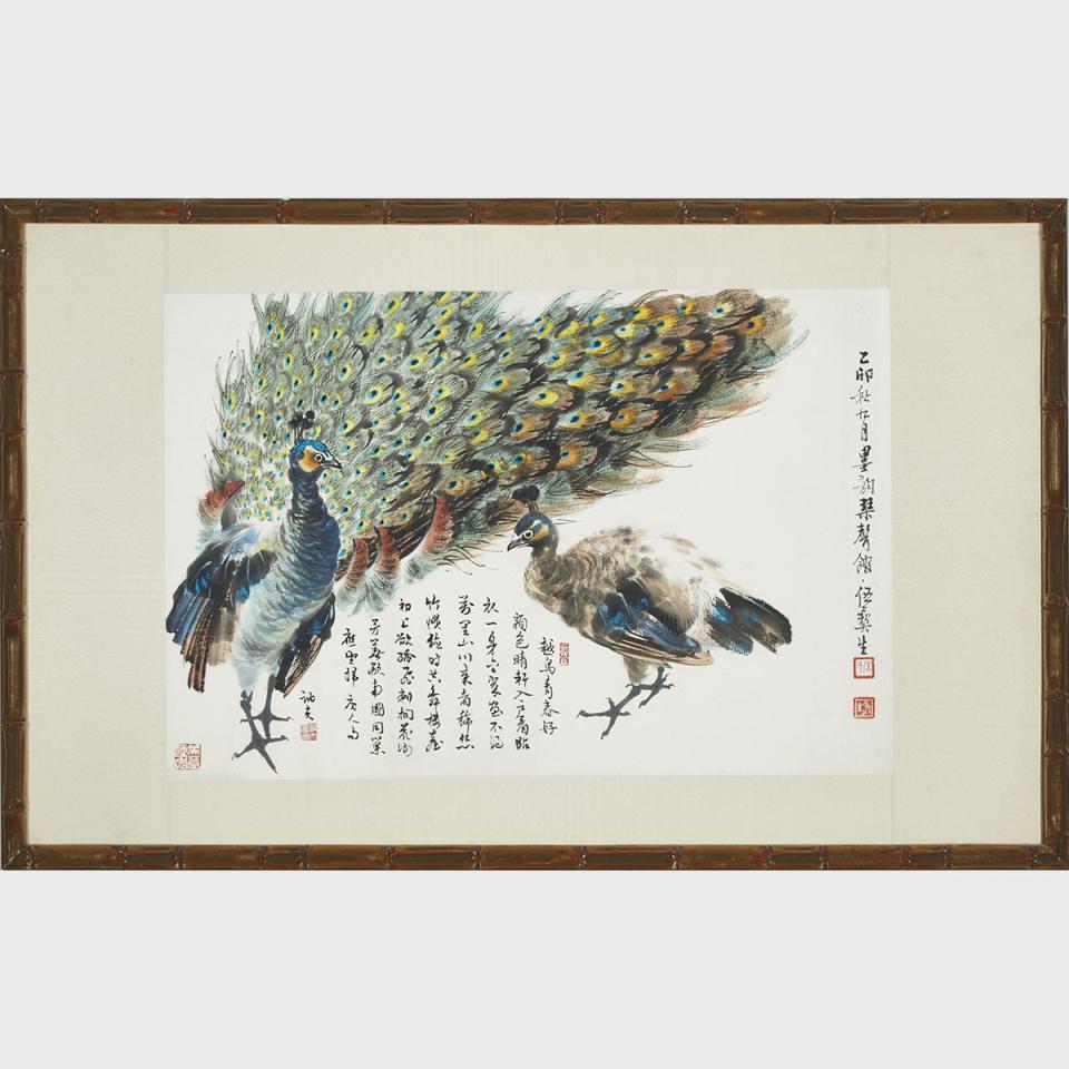 Wu Yisheng 伍彞生 (1929-2009), Two Peacocks