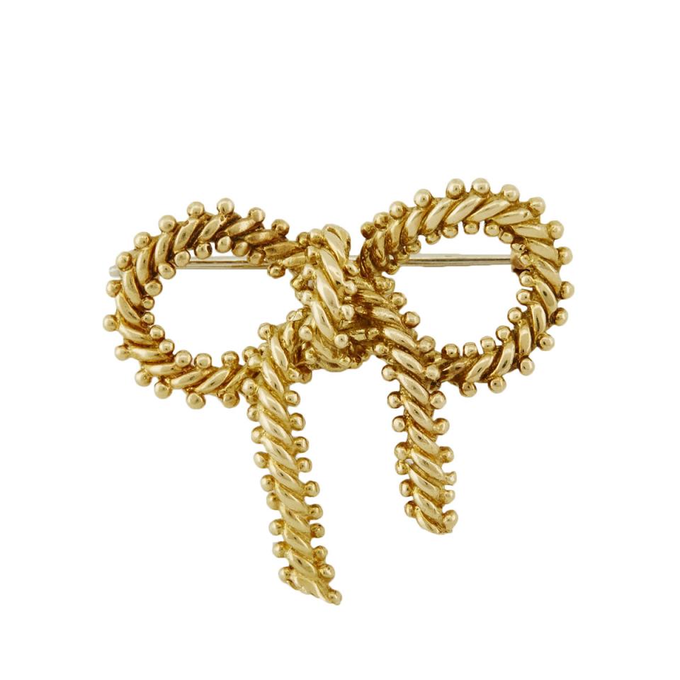 Tiffany & Co. Italian 18k Yellow Gold Bow Brooch