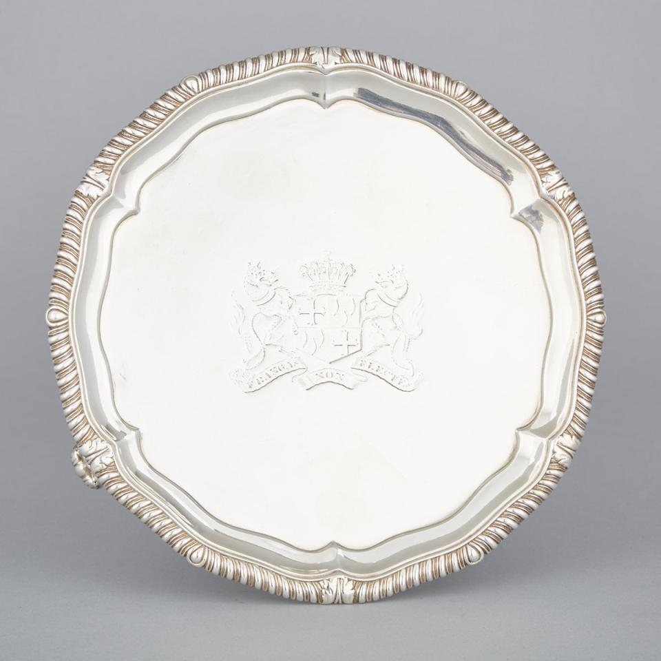 George IV Silver Circular Salver, William Stroud, London, 1821