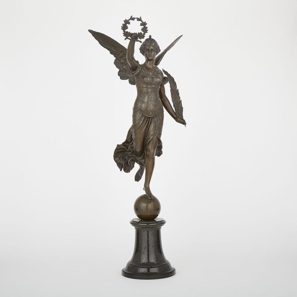 Patinated Bronze Figure of Nike After the model by Karl Kundmann (Austrian, 1838-1919)