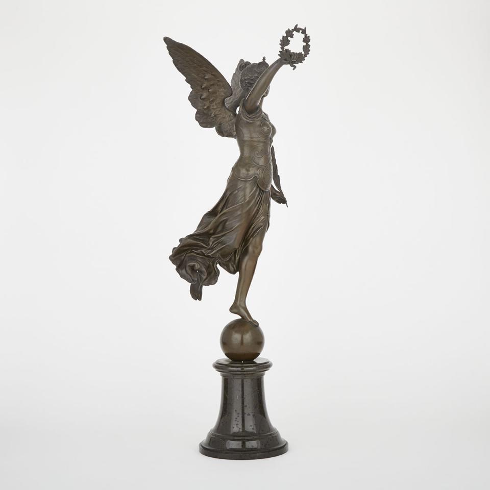 Patinated Bronze Figure of Nike After the model by Karl Kundmann (Austrian, 1838-1919)