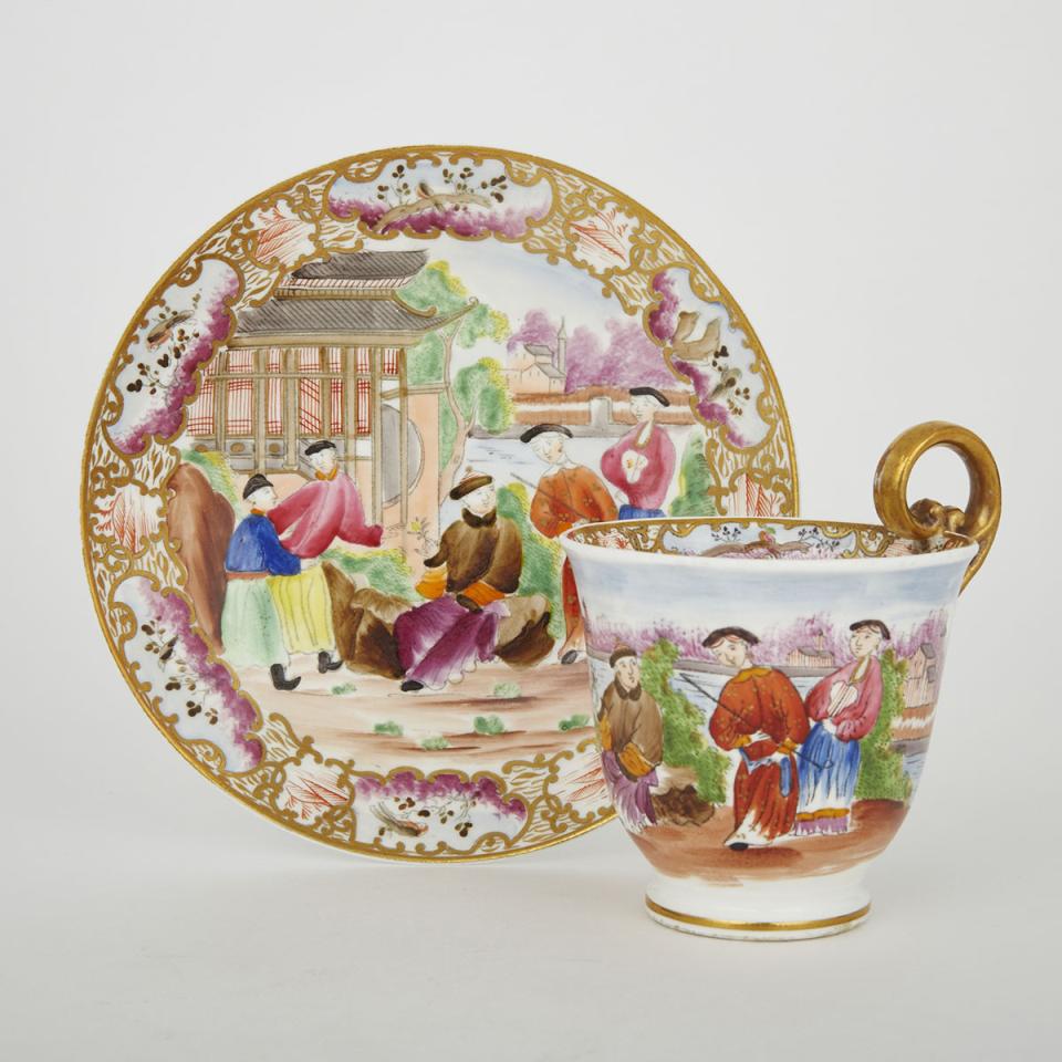 Swansea ‘Mandarin’ Pattern Cup and Saucer, c.1815
