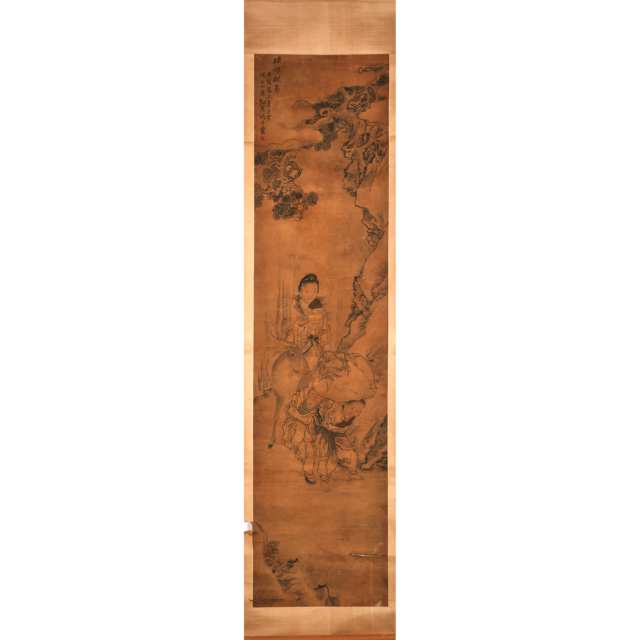 Feng Runzhi (Late Qing), Two Figural Scrolls