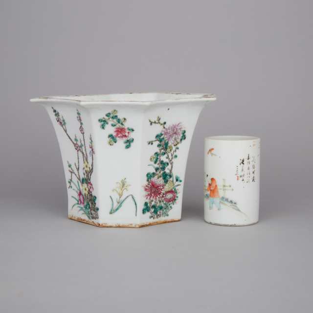 Two Chinese Famille Rose Wares