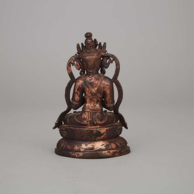 A Tibetan Gilt Bronze Vajrasattva, 15th Century