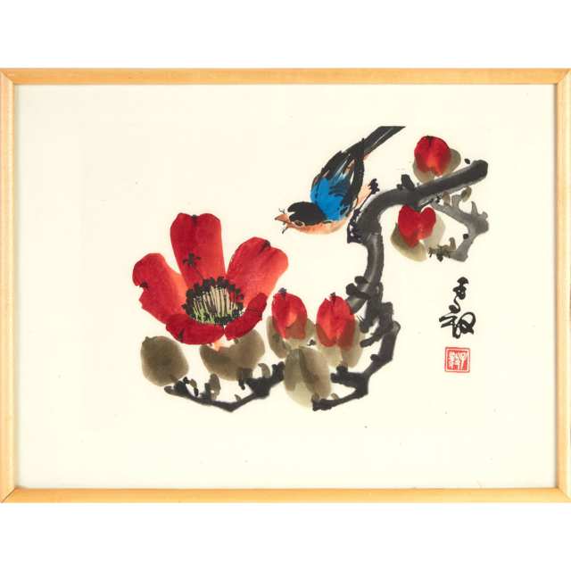 A Group of Four Framed Woodblock Prints
