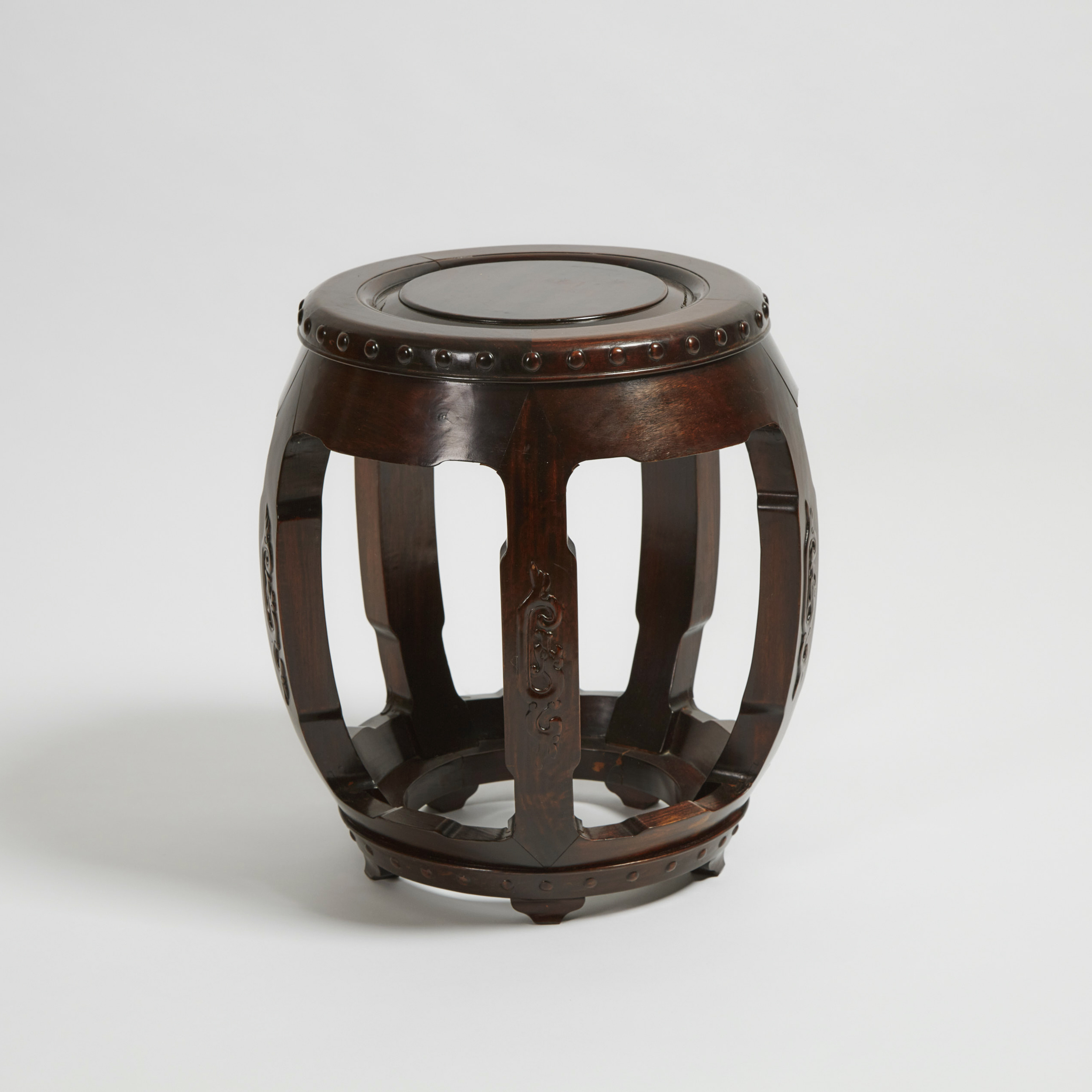 A Chinese Rosewood Barrel Stool