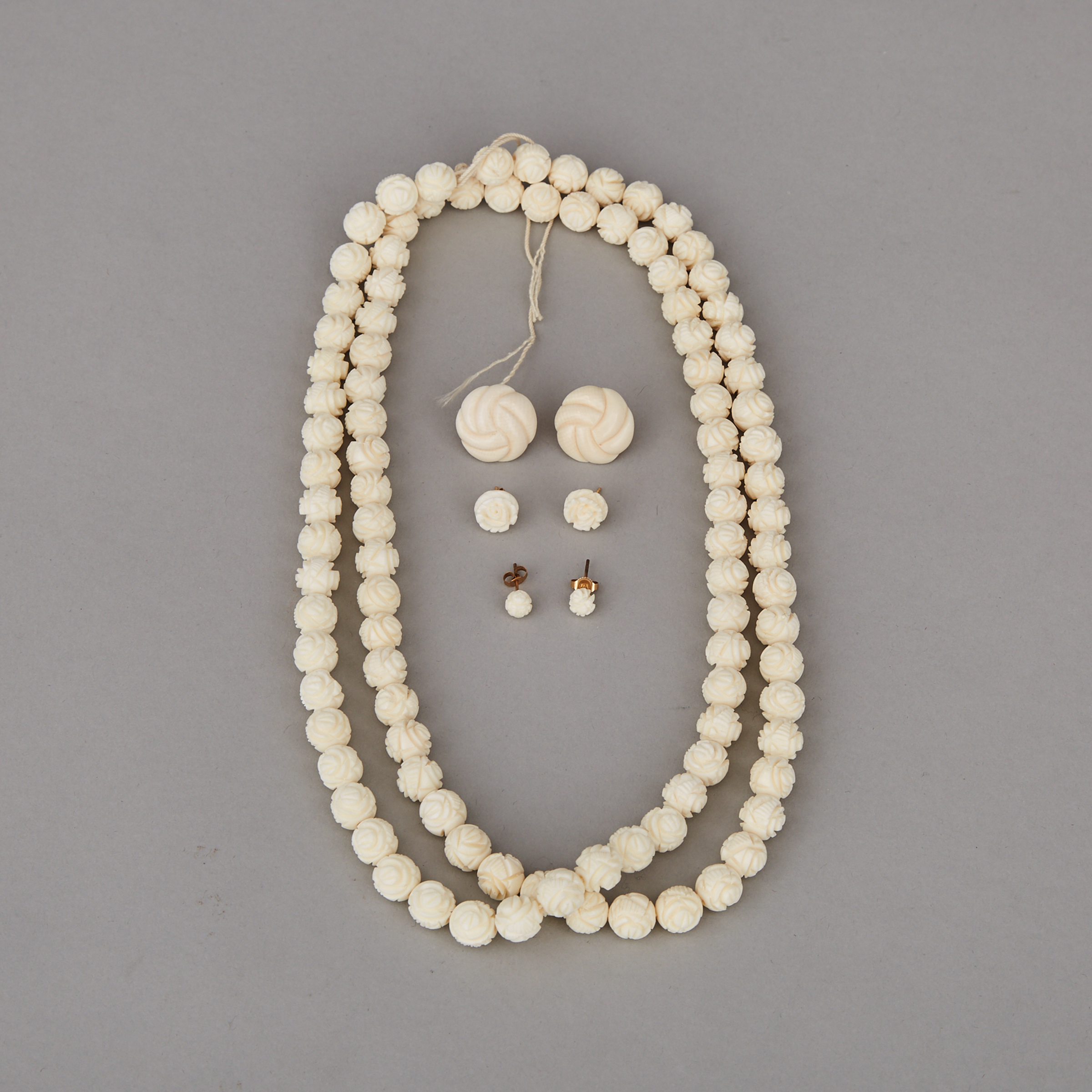 A Group of Ivory Carved Jewellery, Circa 1940