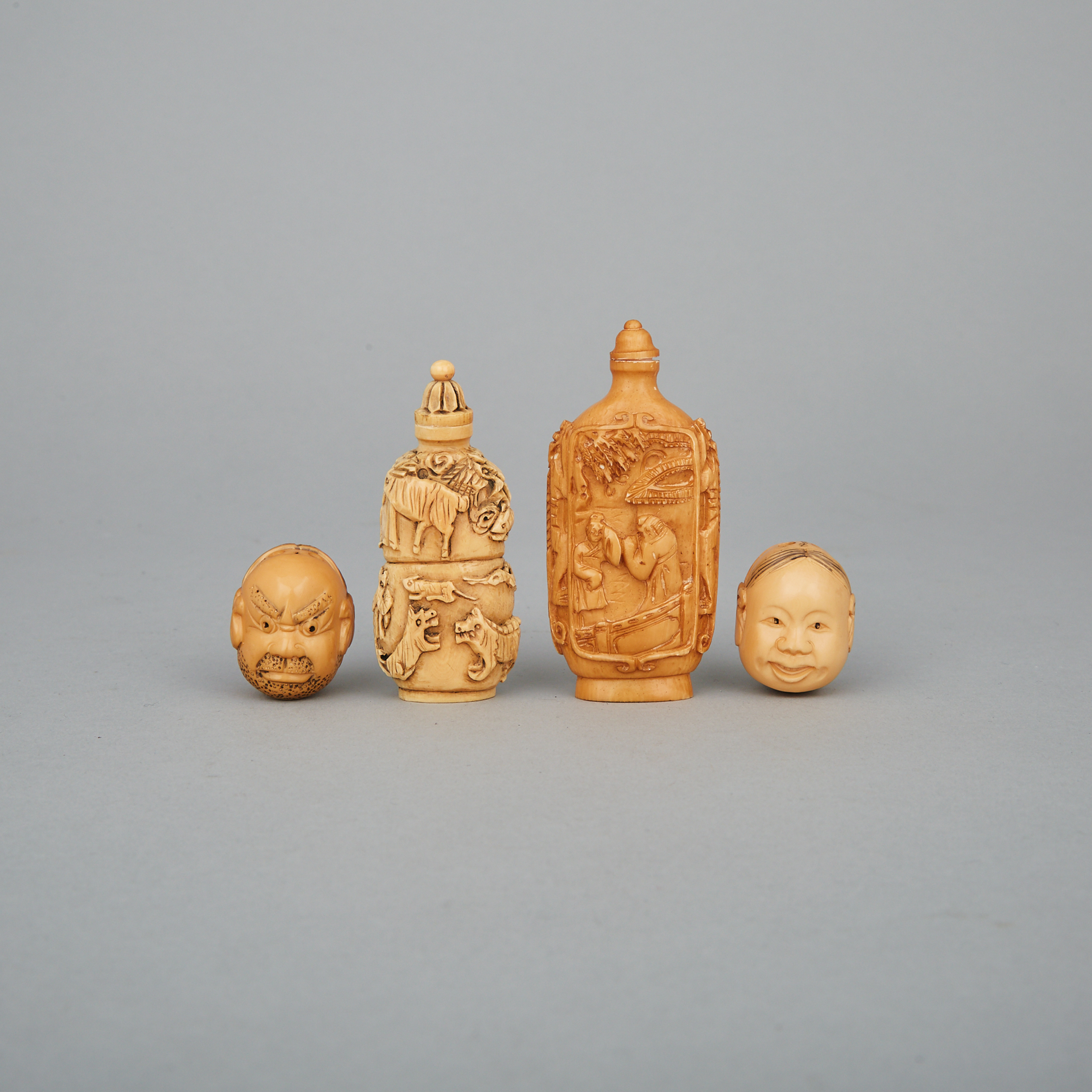 Two Ivory Snuff Bottles, Circa 1940