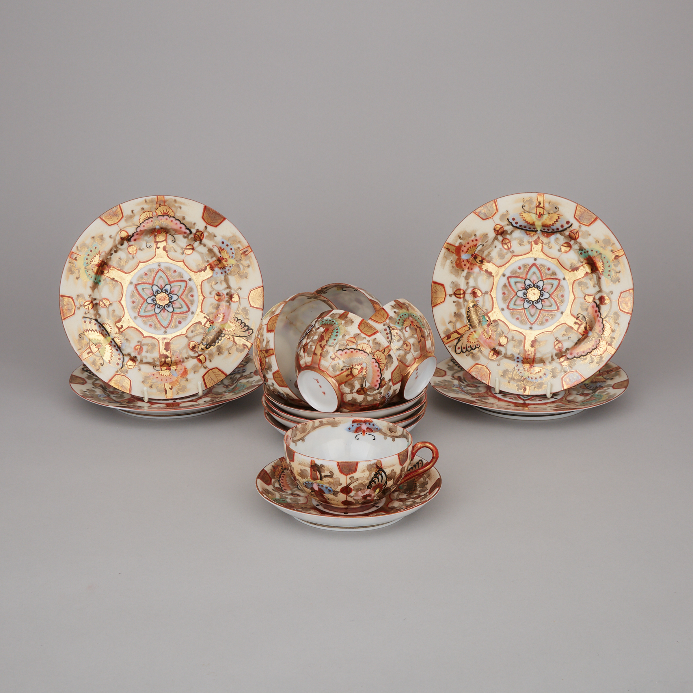 A Set of Kutani Eggshell Porcelain