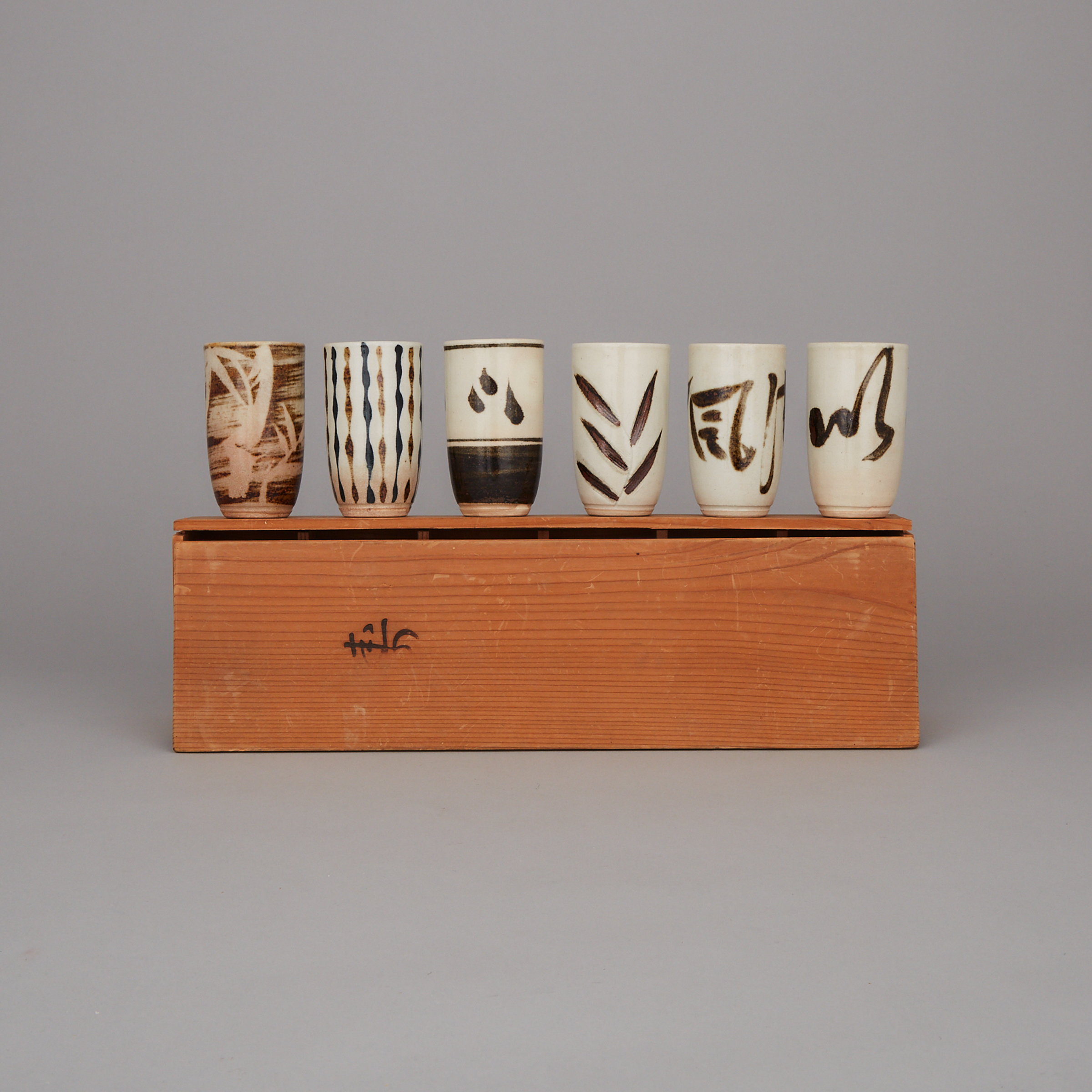 A Set of Six Japanese Tea Cups, Circa 1960