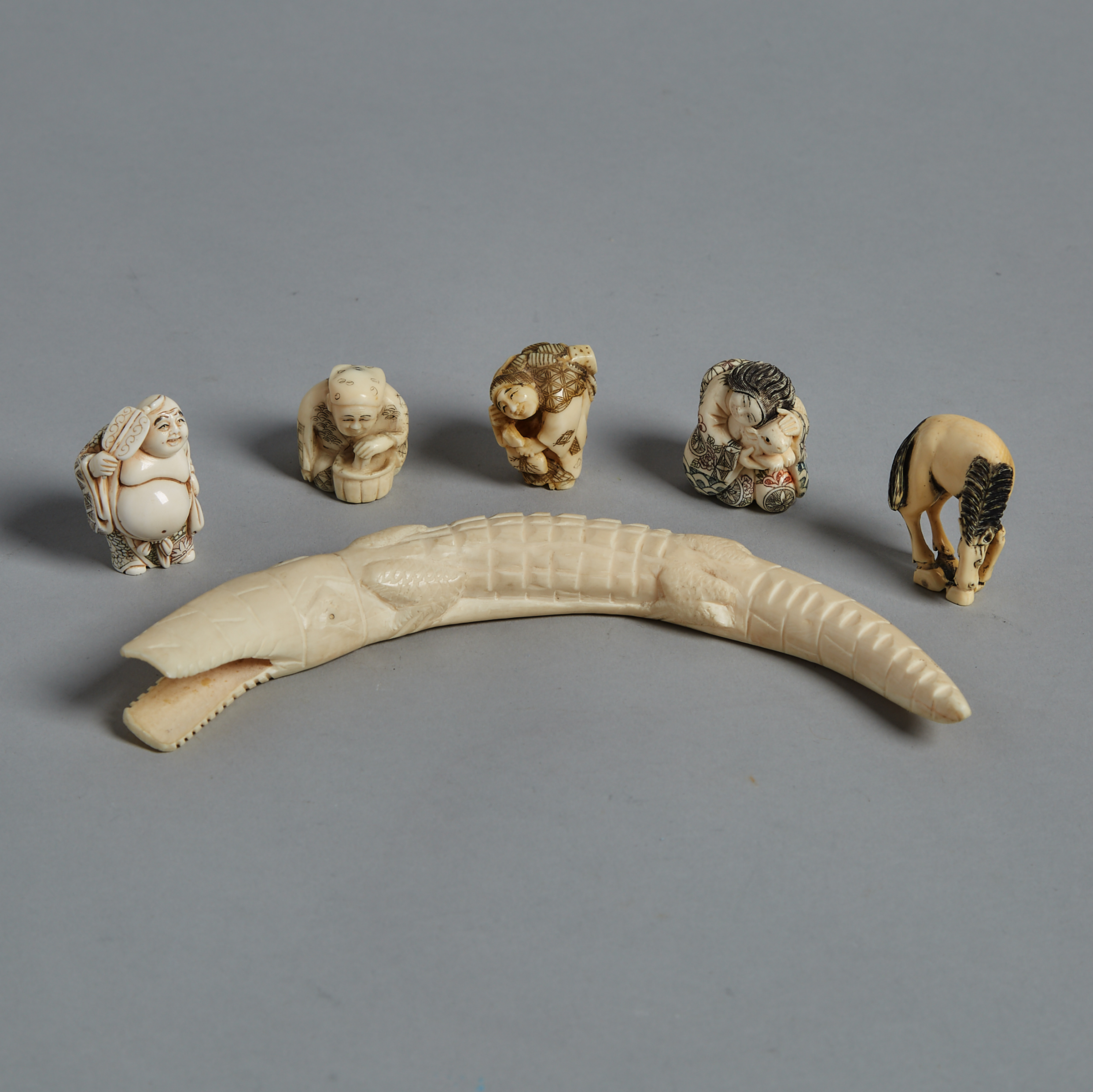 A Group of Five Ivory Netsuke, Circa 1940