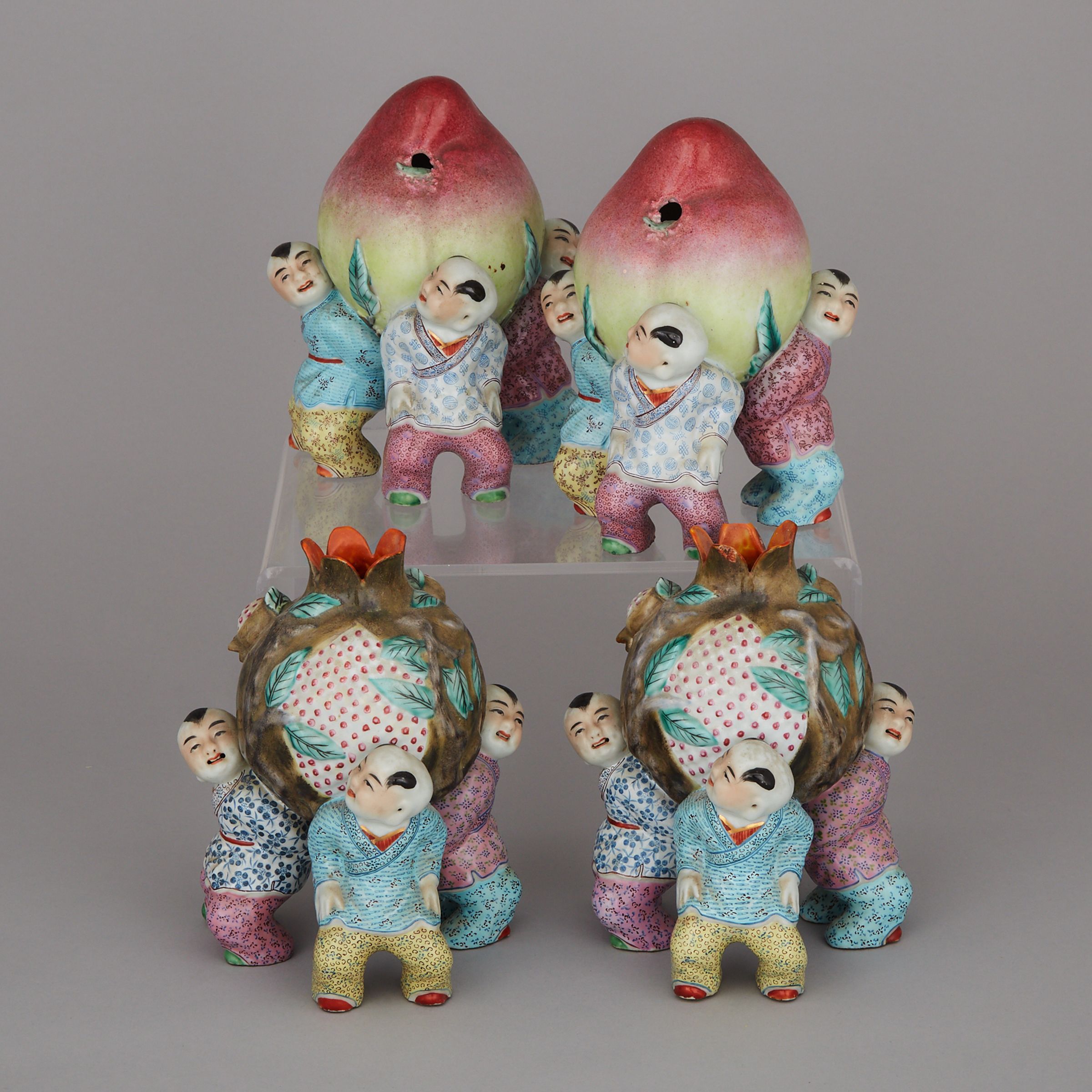 A Set of Four Famille Rose Porcelain 'Boys' Groups, Early 20th Century