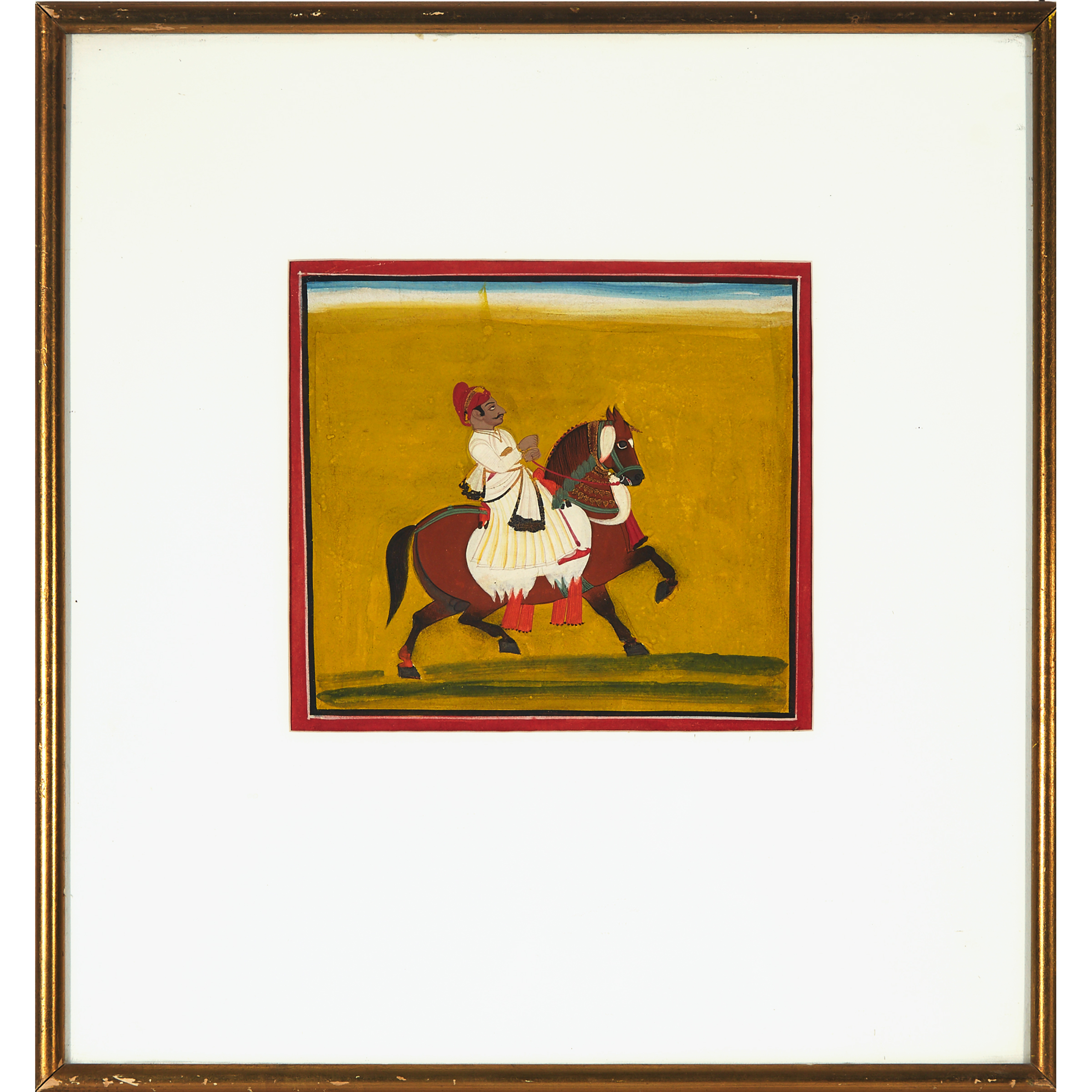Rajasthan School, Equestrian Portrait, 19th Century