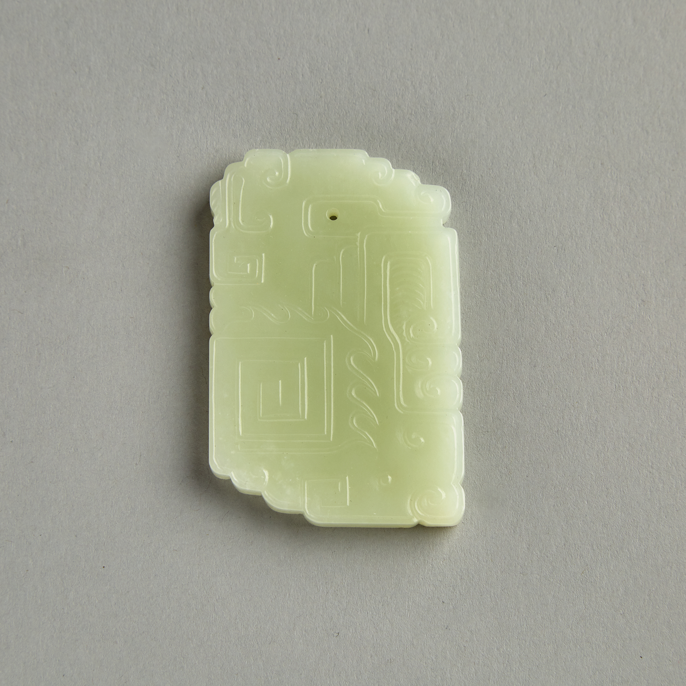 A Celadon White Jade Carved Plaque