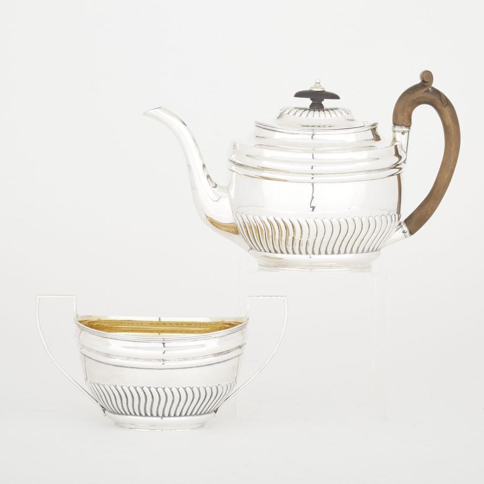 George III Silver Teapot and Sugar Basin, George Ashforth & Co., Sheffield, 1802
