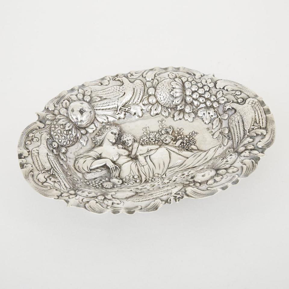 German Silver Oval Dish, probably Hanau, late 19th century