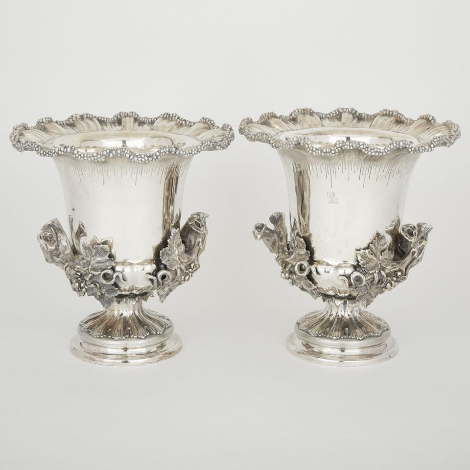 Pair of Victorian Silver Plated Wine Coolers, mid-19th century