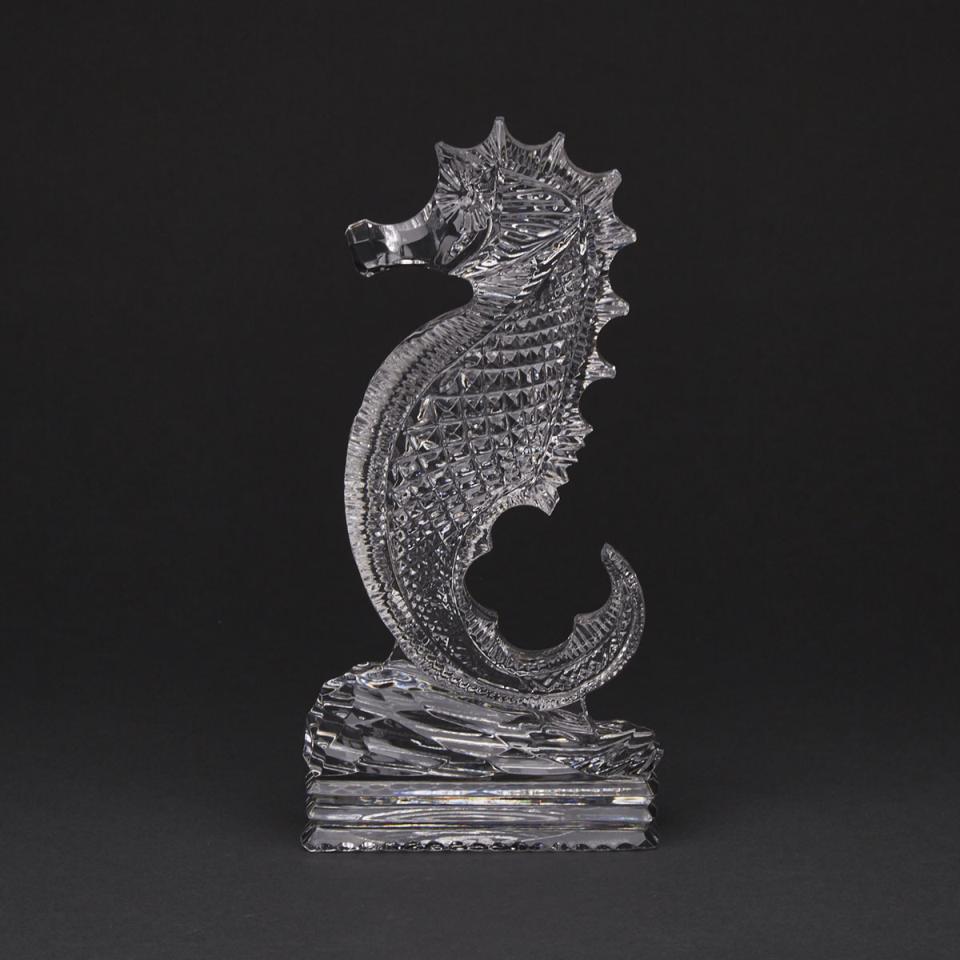 Waterford Cut Glass Figure of a Seahorse, 20th century