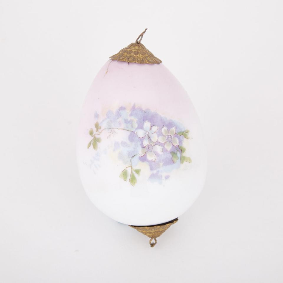 Russian Porcelain Floral Decorated Easter Egg, c.1900