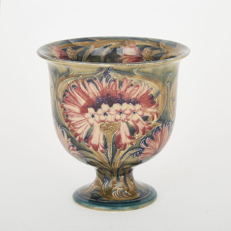 Macintyre Moorcroft Cornflower Chalice Vase, dated 1911