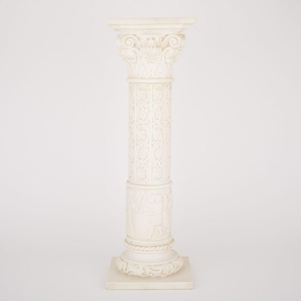 Cast Resin Column Form Pedestal, 20th century