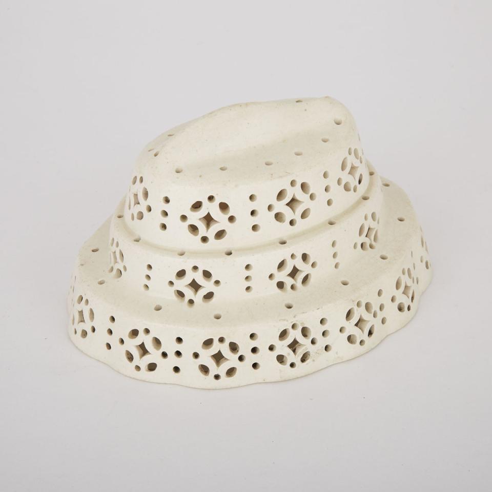 English Creamware Pierced  Oval ‘Fish’ Mould, c.1800