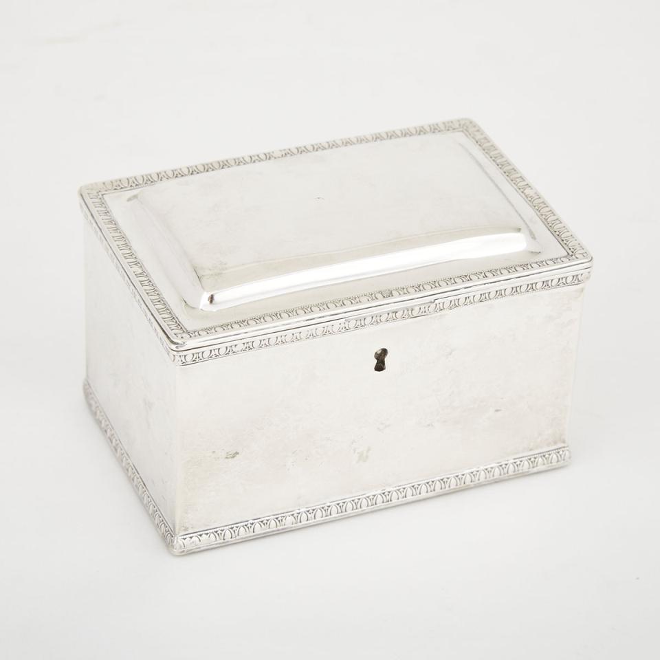 Italian Silver Rectangular Tea Caddy, 19th century