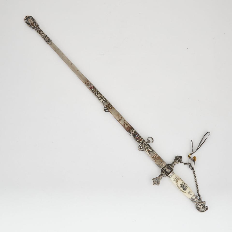 Knights Templar Society Sword, St. Elmo Preceptory No. 22, Stratford, Ontario, early 20th century