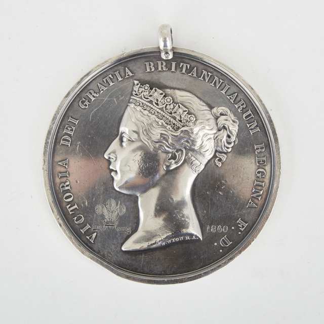 Large Silver Canadian Chief’s Prince of Wales’ Peace Medal, 1860