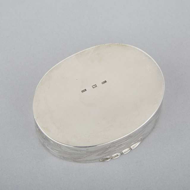 Canadian Silver Oval Snuff Box, George Savage, Montreal, Que., c.1830