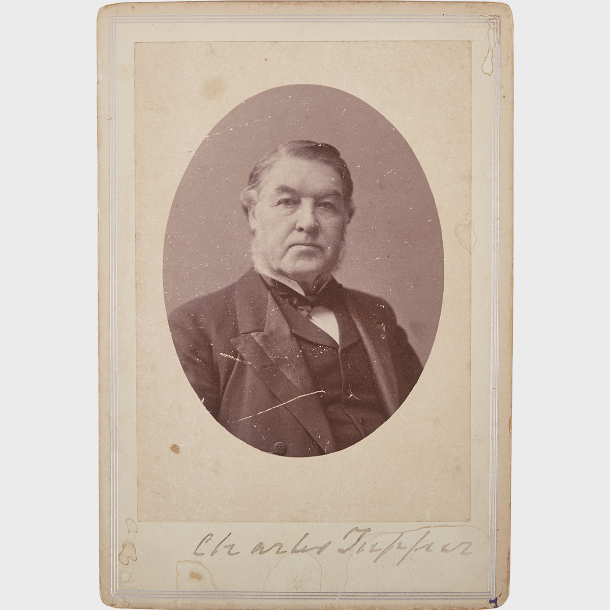 Sir Charles Tupper Signed Portrait Cabinet Card, William James Topley, 1896
