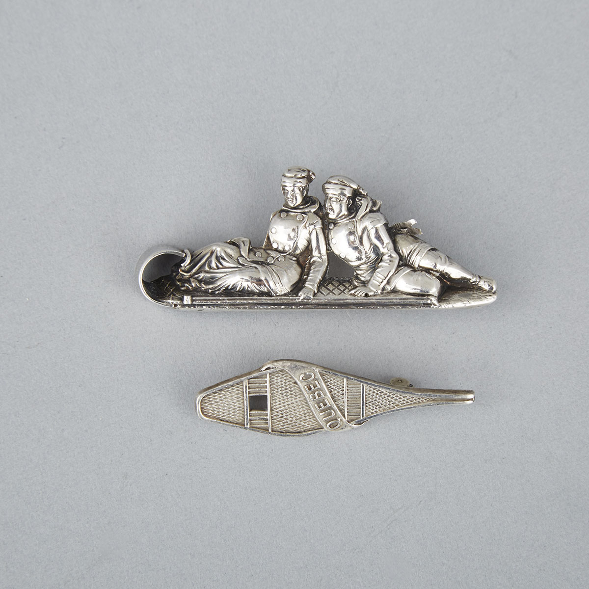 Two Canadian Silver Novelty Pins, late 19th/early 20th century