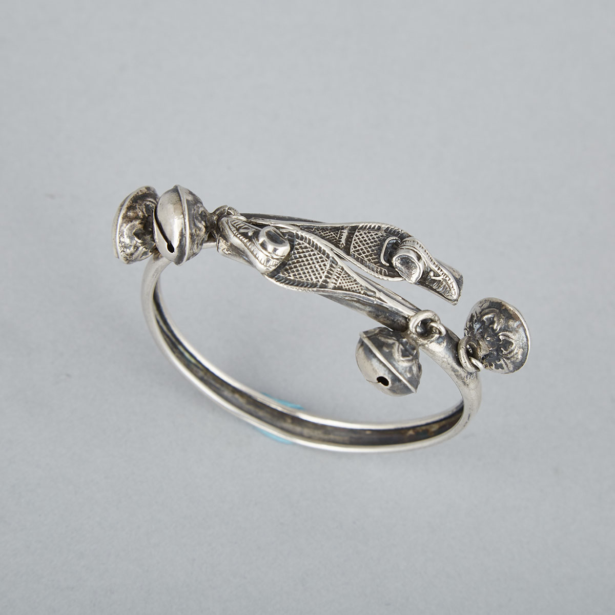 Canadian Silver Snowshoe Bangle, early 20th century