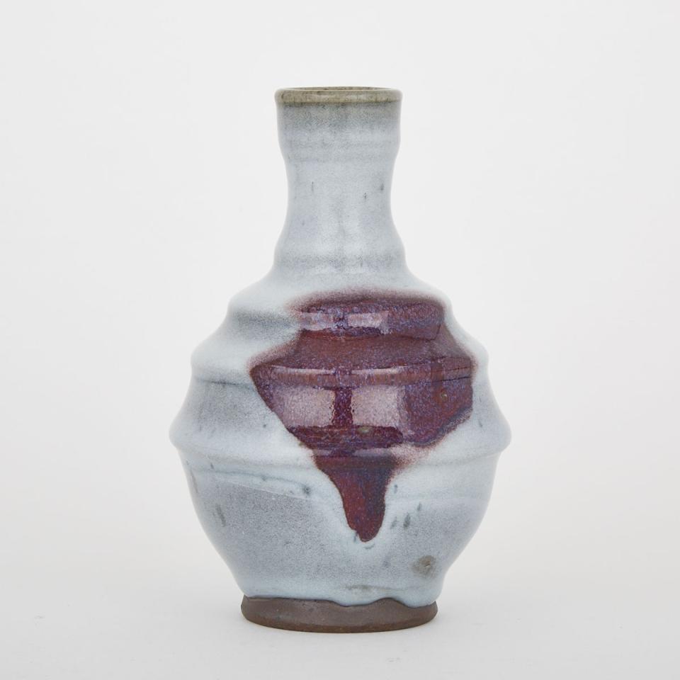 A Japanese Flambé Glazed Sake Vessel
