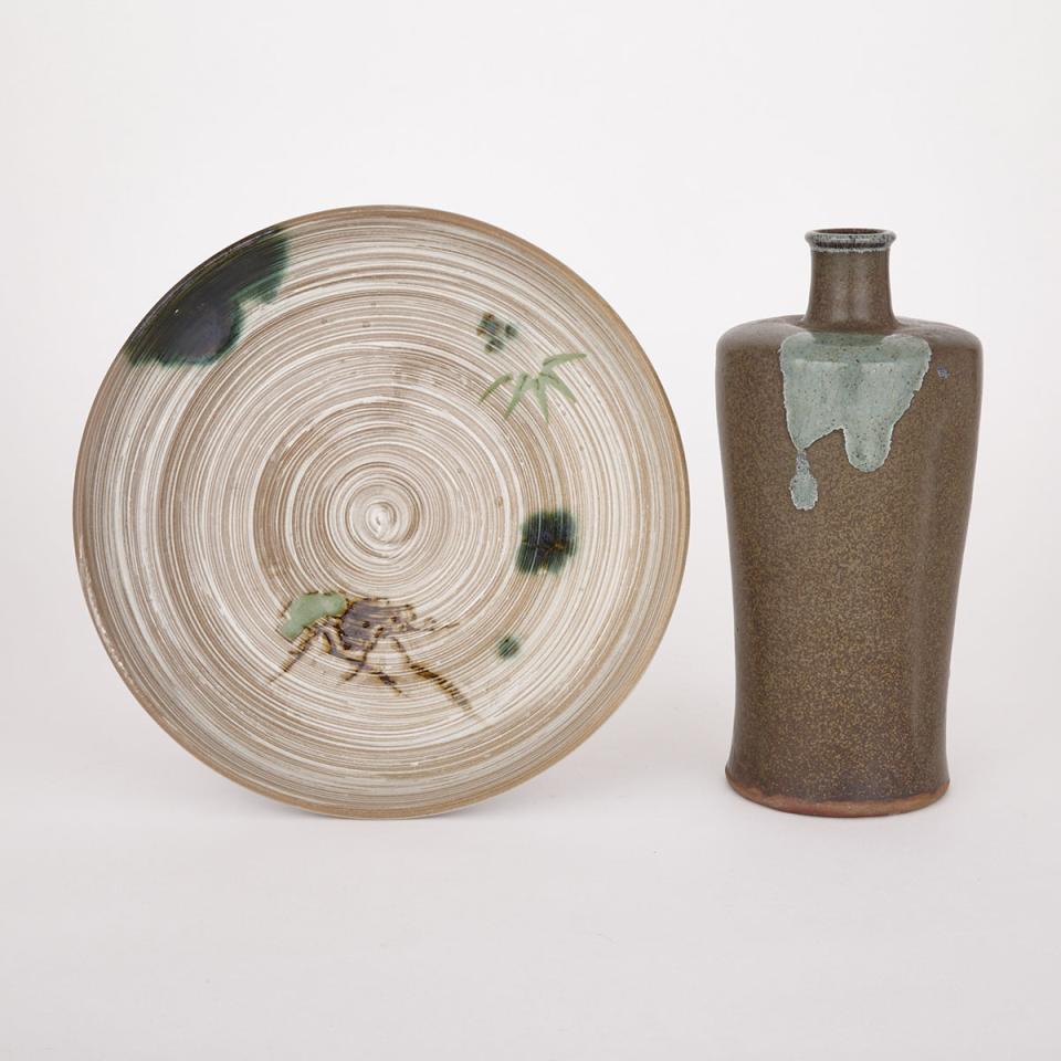 A Japanese Vase Together with a Japanese Dish