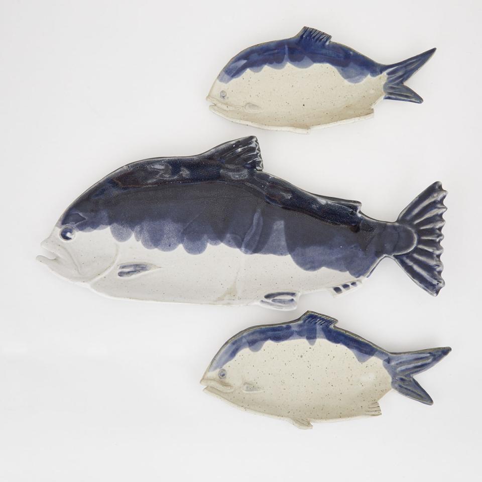 A Set of Three Fish-Form Platters