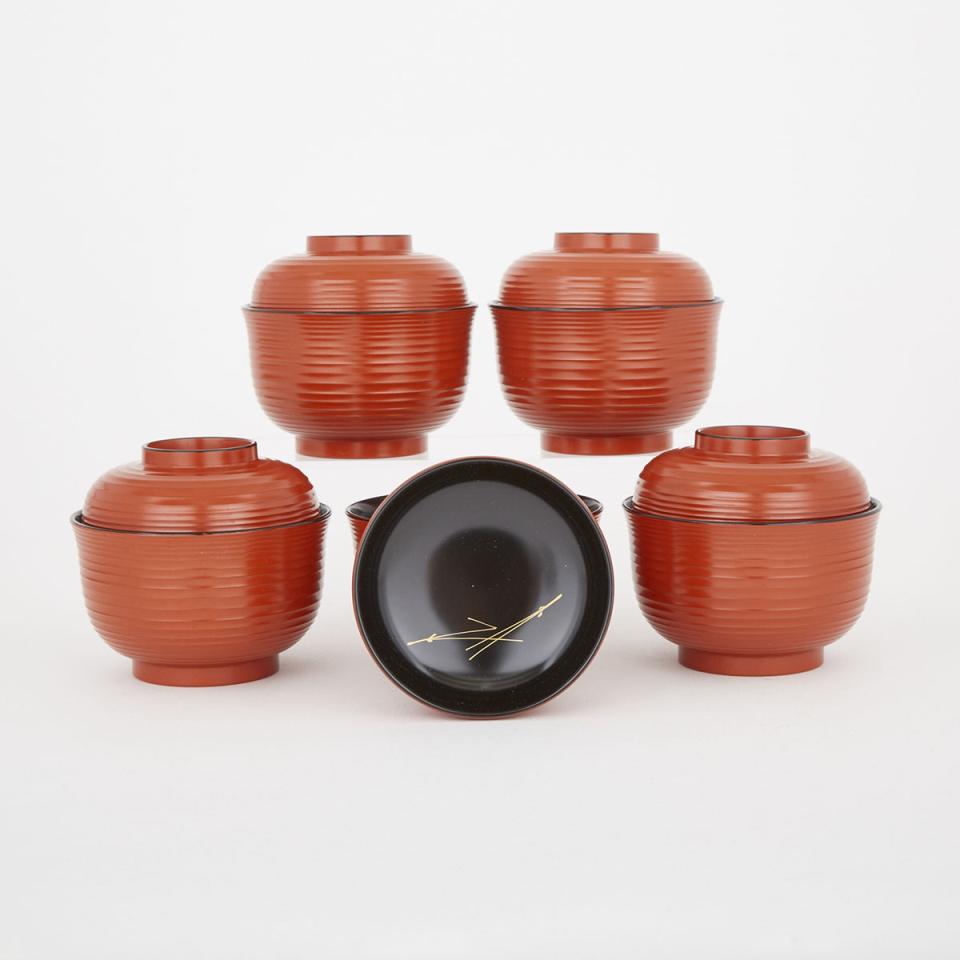 A Set of Five Lacquered Bowls