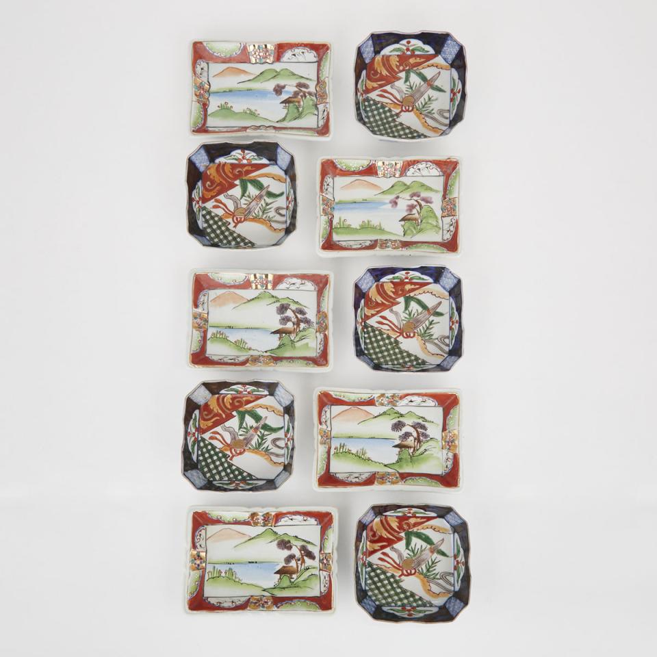 A Group of Ten Imari Dishes
