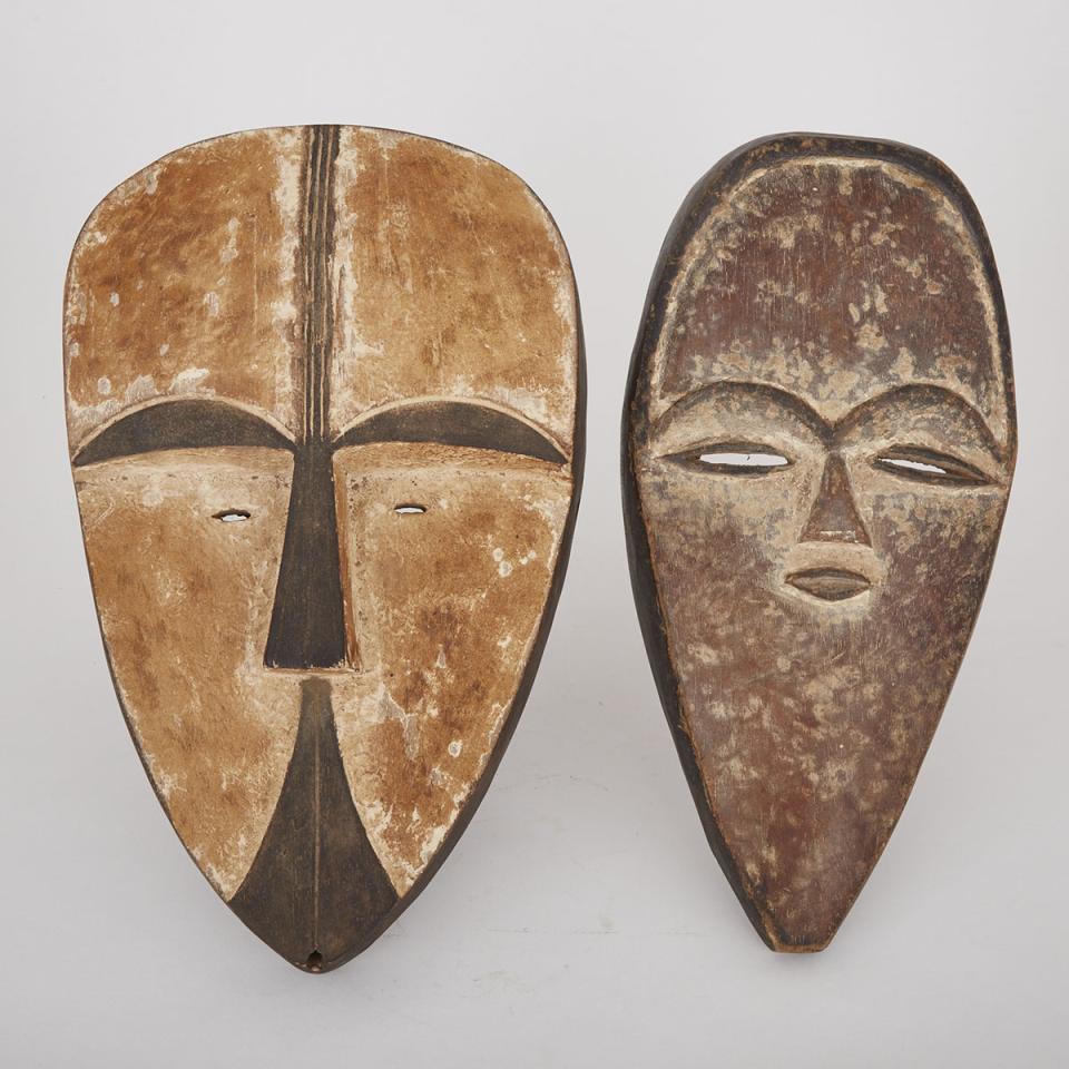 Two Fang Masks, Gabon, West Africa