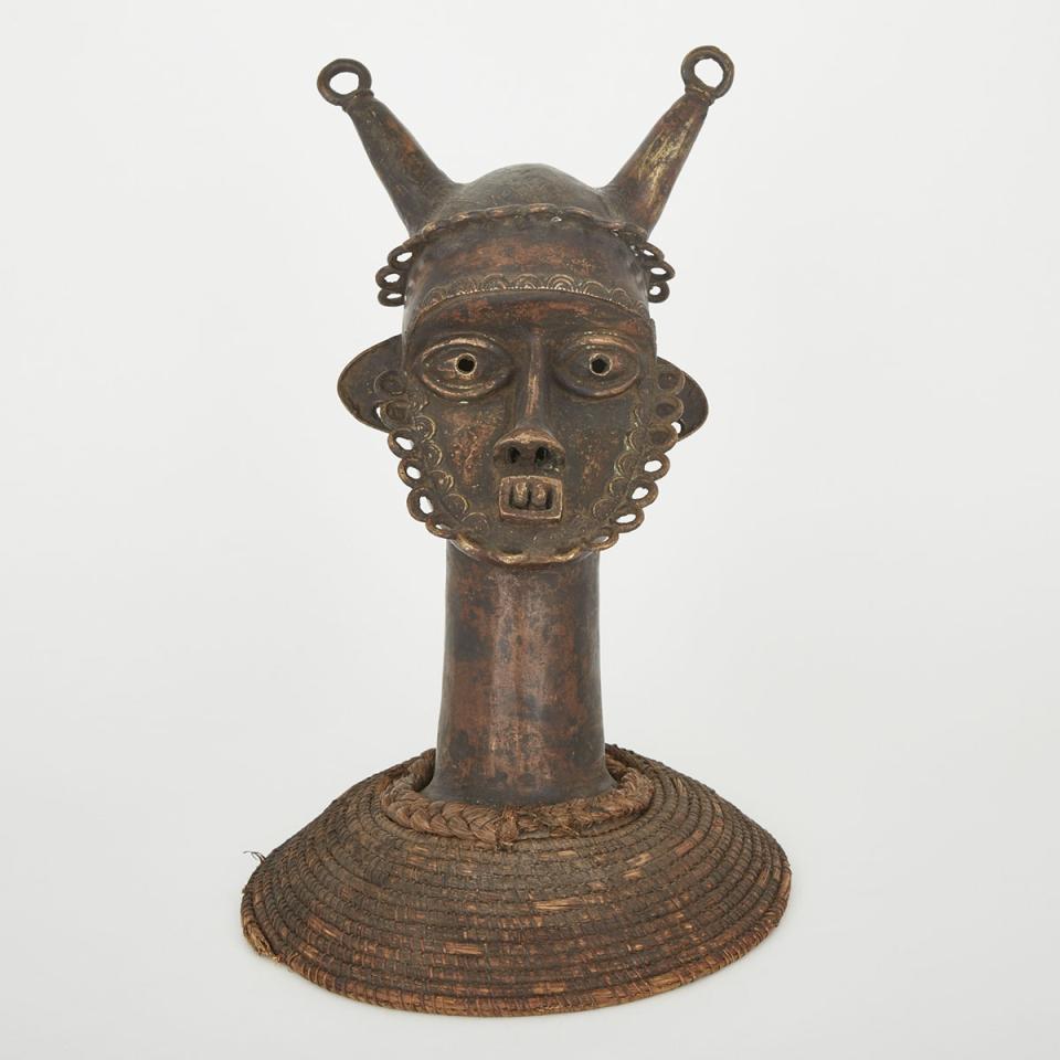 Benin Bronze Headdress, West Africa