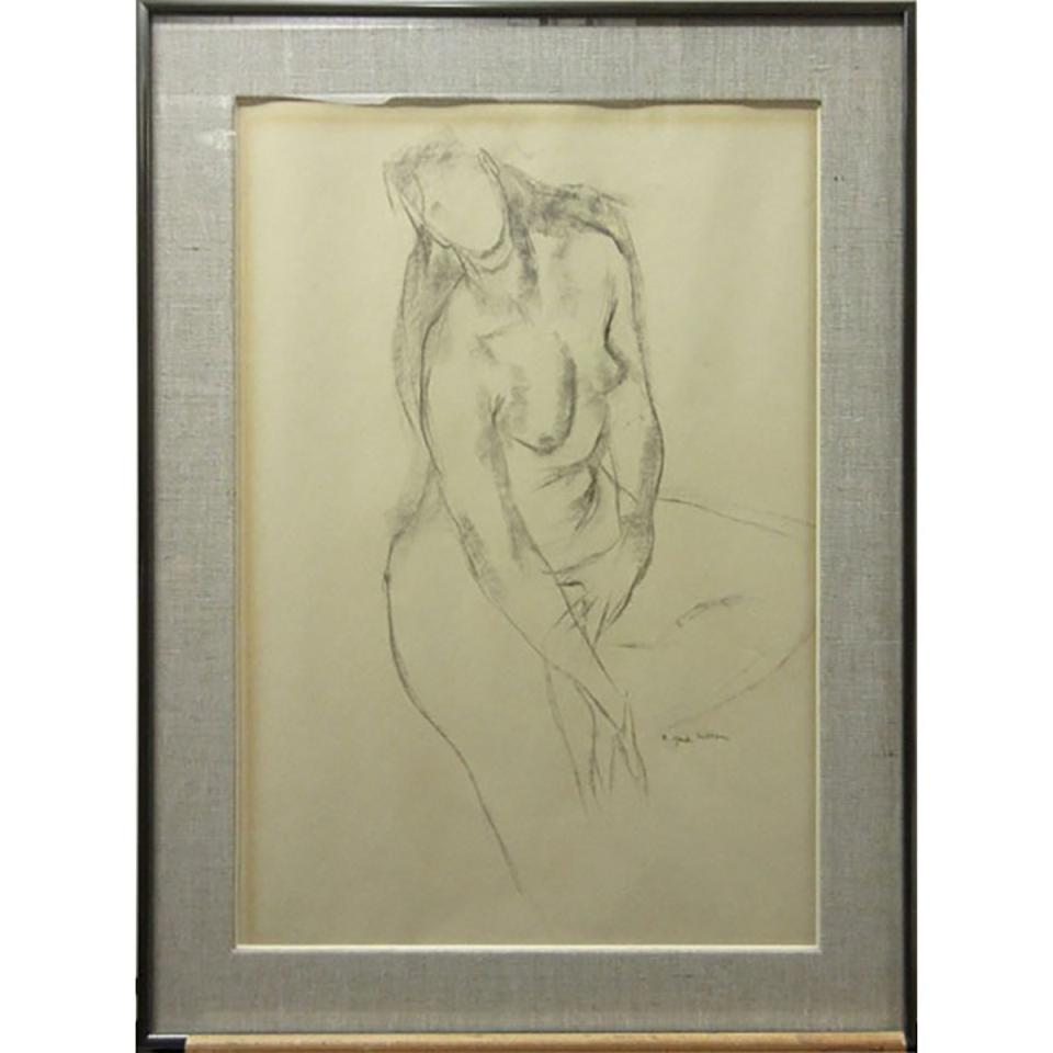 RONALD YORK WILSON (CANADIAN, 1907-1984)  CHARCOAL SKETCH; SIGNED LOWER RIGHT; TITLED TO ARTIST AND GALLERY LABEL VERSO 