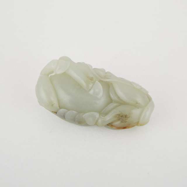 A Celadon Jade Carving of a Horse and Monkey  