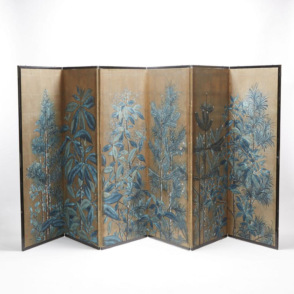 A Six-Panel Japanese Paper Screen
